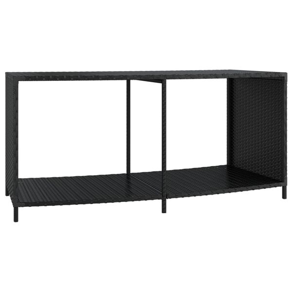vidaXL Storage Shelves 2 pcs Black Poly Rattan