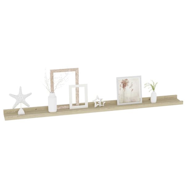 vidaXL Wall Shelves 2 pcs Sonoma Oak 100x9x3 cm