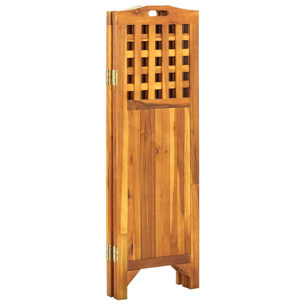vidaXL 4-Panel Room Divider 161x2x120 cm Solid Acacia Wood