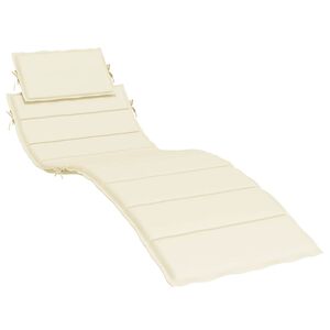 vidaXL Sun Lounger Cushion Cream 186x58x4cm Oxford Fabric
