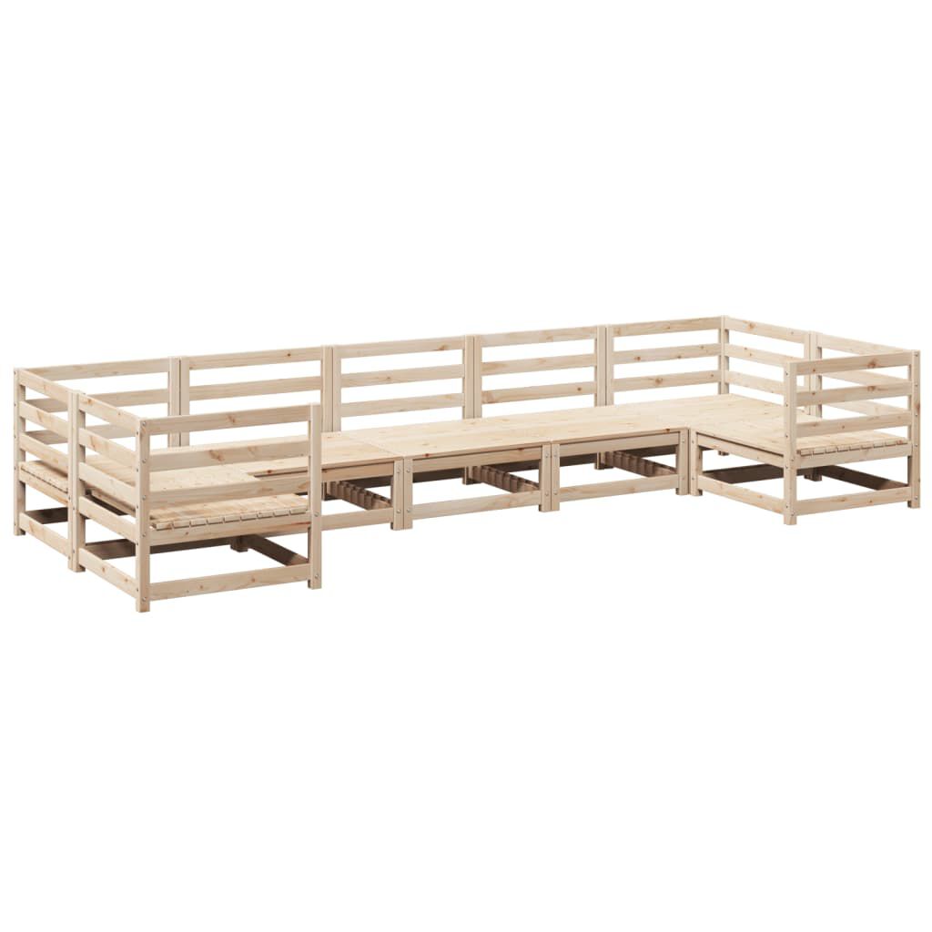 vidaXL 7 Piece Garden Sofa Set Solid Wood Pine