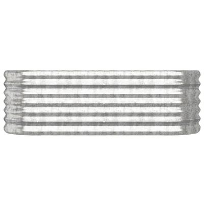 vidaXL Garden Raised Bed Powder-coated Steel 114x40x36 cm Silver