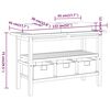 vidaXL Bathroom Vanity Cabinet with Cream Marble Sinks Solid Wood Teak