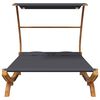 vidaXL Outdoor Lounge Bed with Canopy 165x203x138 cm Solid Bent Wood Anthracite