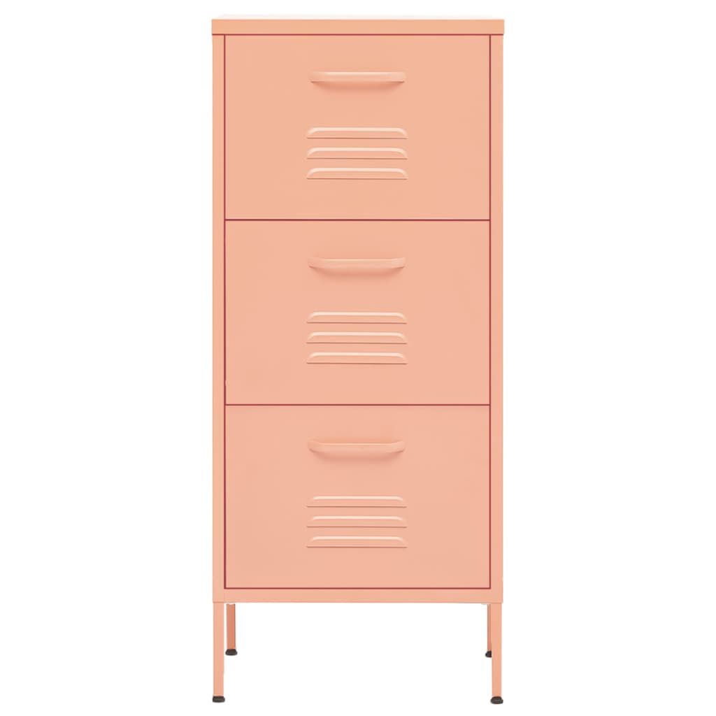 vidaXL Storage Cabinet Pink 42.5x35x101.5 cm Steel