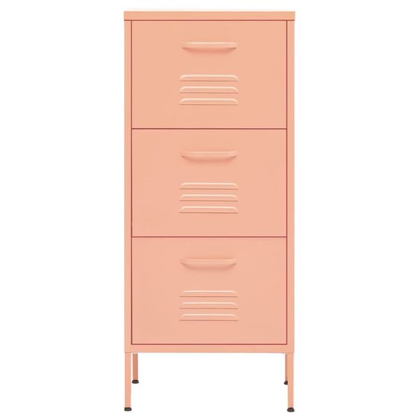 vidaXL Storage Cabinet Pink 42.5x35x101.5 cm Steel