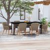 vidaXL 7 Piece Garden Dining Set with Cushions Brown