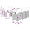 vidaXL 7 Piece Garden Bistro Set with Cushions Grey Poly Rattan