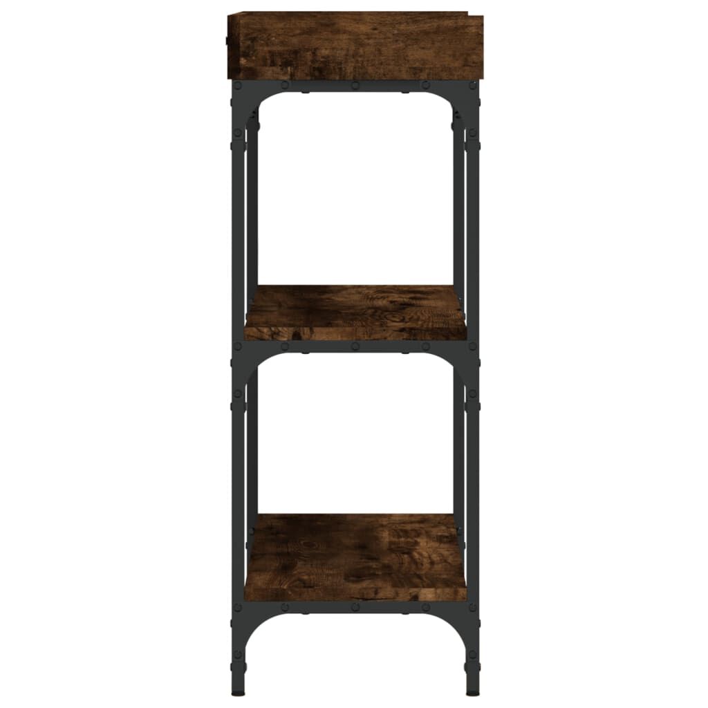 vidaXL Console Table with Shelves Smoked Oak 75x30x80 cm