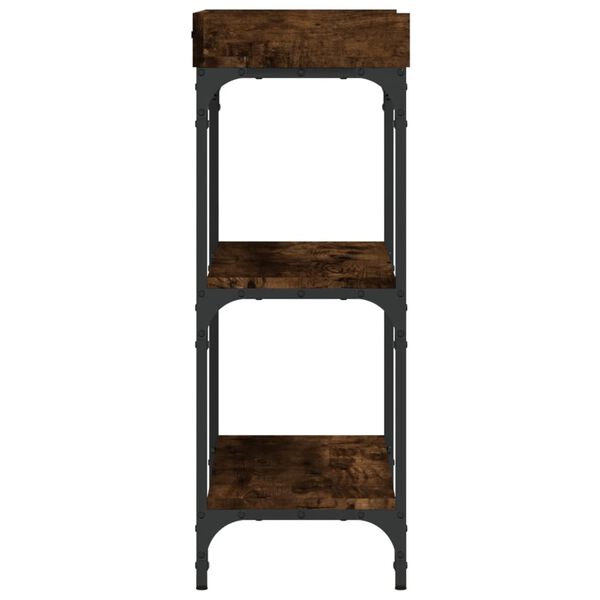 vidaXL Console Table with Shelves Smoked Oak 75x30x80 cm