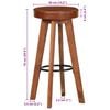 vidaXL Bar Chairs 2 pcs Real Leather and Solid Acacia Wood