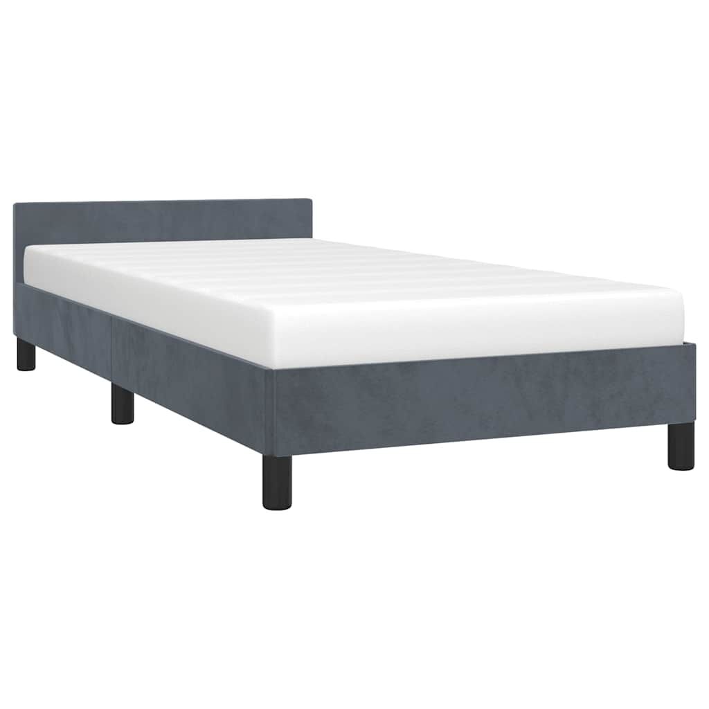 vidaXL Bed Frame without Mattress Dark Grey 100x203 cm Velvet
