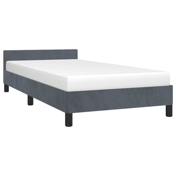 vidaXL Bed Frame without Mattress Dark Grey 100x203 cm Velvet