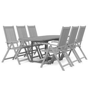 vidaXL 7 Piece Garden Dining Set Solid Wood Acacia