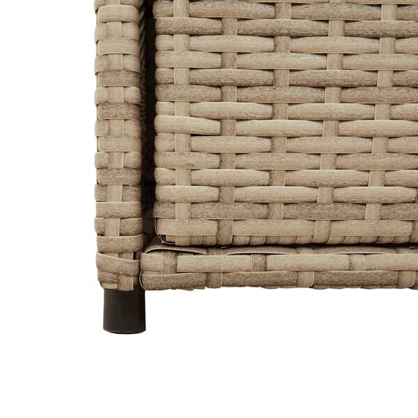 vidaXL Garden Storage Cabinet Beige 55x55x111 cm Poly Rattan