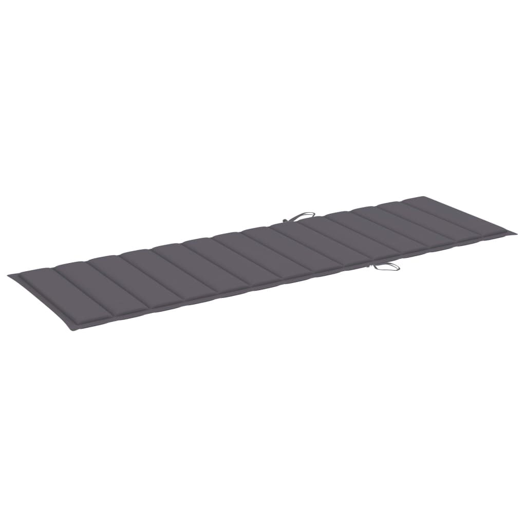 vidaXL Folding Sun Lounger with Cushion Solid Wood Acacia