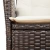 vidaXL 3 Piece Bistro Set with Cushions Brown Poly Rattan