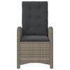 vidaXL Reclining Garden Chair with Cushions Grey Poly Rattan