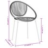 vidaXL 3 Piece Garden Dining Set Black