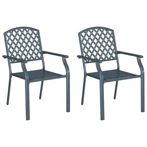vidaXL Garden Chair 2 pcs Anthracite 56 x 65 x 89 cm Steel