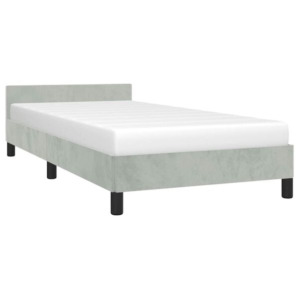 vidaXL Bed Frame without Mattress Light Grey 100x203 cm Velvet