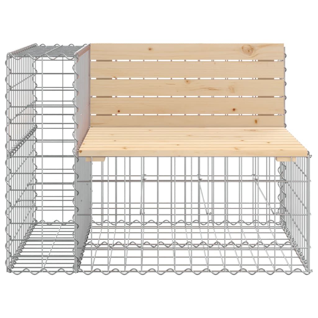 vidaXL Garden Bench Gabion Design 287x71x65.5 cm Solid Wood Pine
