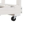 vidaXL Log Holder with Wheels White 76.5x40x108 cm Solid Wood Pine