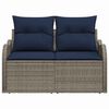 vidaXL Garden Sofa with Cushion 121 x 62 x 69 cm Poly Rattan