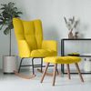vidaXL Rocking Chair with a Stool Mustard Yellow Velvet