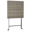 vidaXL 3 Piece Folding Bistro Set Grey Poly Rattan