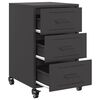 vidaXL Bedside Cabinet Black 36x39x59 cm Steel