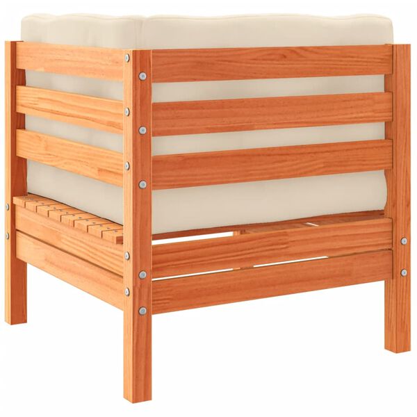vidaXL 7 Piece Garden Sofa Set with Cushions Wax Brown Solid Wood Pine