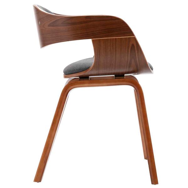 vidaXL Dining Chairs 2 pcs Bent Wood and Grey Fabric