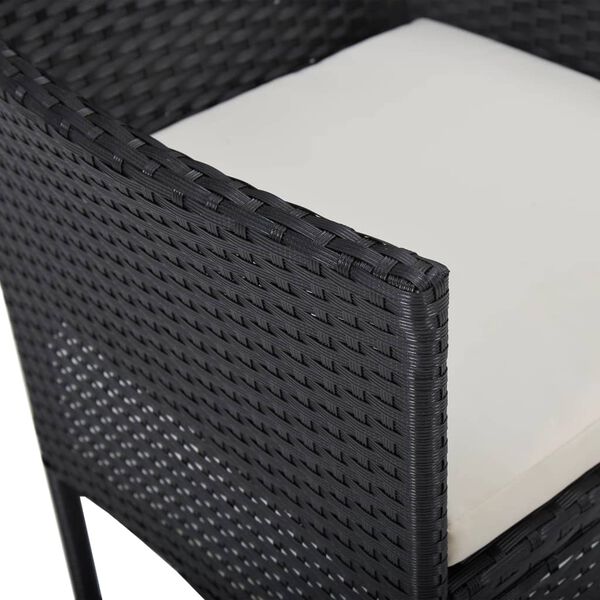 vidaXL Garden Dining Chairs 2pcs Poly Rattan Black