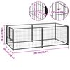 vidaXL Dog Kennel Black 200x100x70 cm Steel