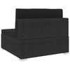 vidaXL Sectional Middle Seat with Cushions Poly Rattan Black