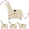 vidaXL Massage Recliner Chair Cream Fabric