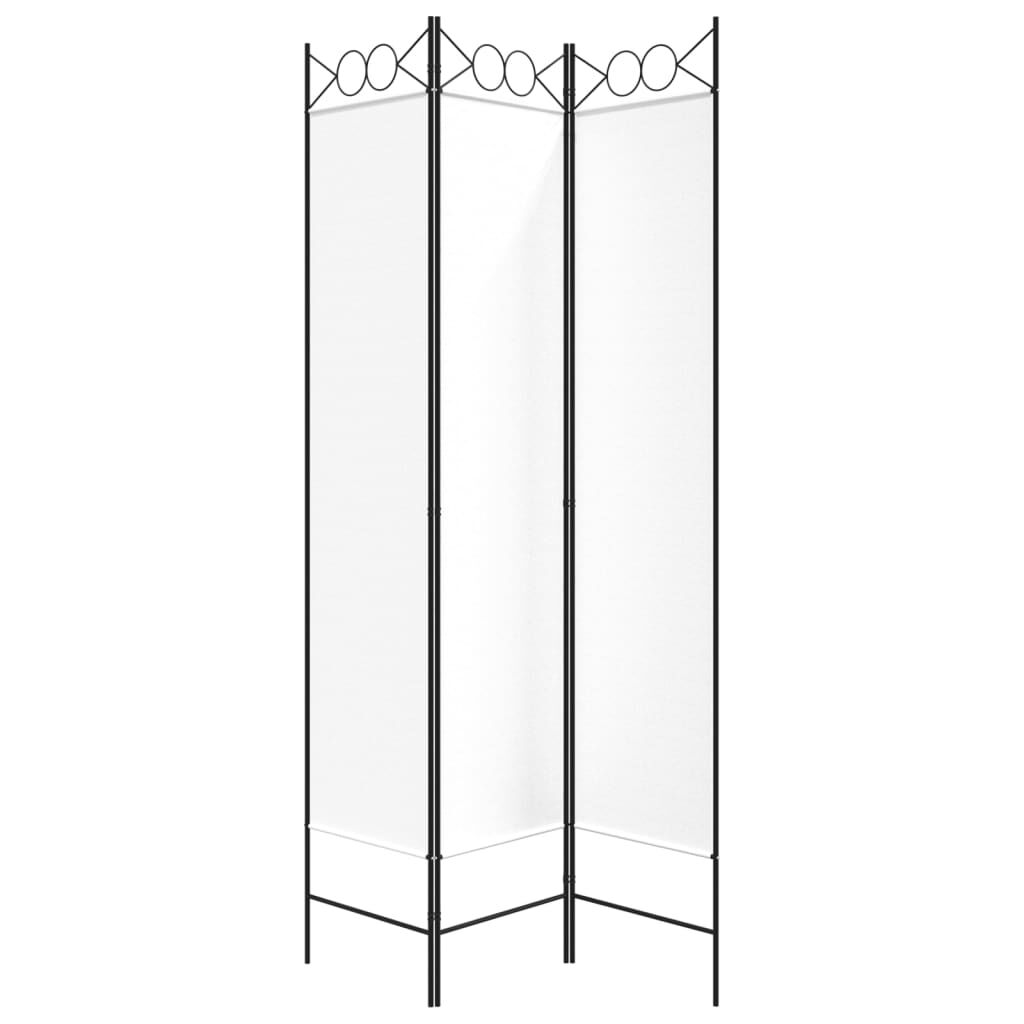 vidaXL 3-Panel Room Divider White 120x200 cm Fabric