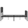 vidaXL Metal Bed Frame without Mattress with Footboard Black 150x200cm