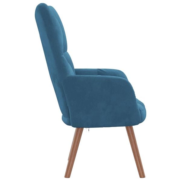 vidaXL Relaxing Chair Blue Velvet
