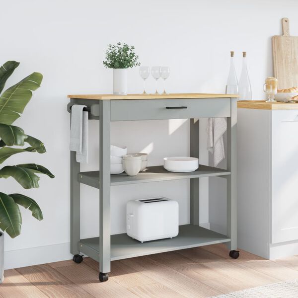 vidaXL Kitchen Trolley MONZA 84x40x90 cm Solid Wood Pine