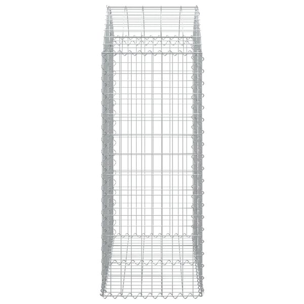 vidaXL Arched Gabion Basket 100x50x120/140 cm Galvanised Iron