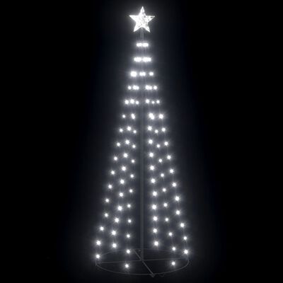 vidaXL Christmas Cone Tree Cold White 100 LEDs Decoration 70x180 cm