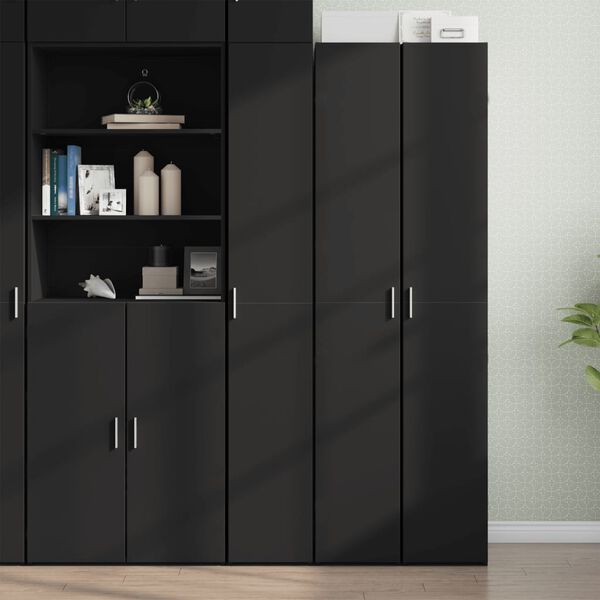 vidaXL Highboard Black 30x42.5x185 cm Engineered Wood