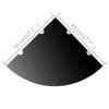 vidaXL Corner Shelves 2 pcs with Chrome Supports Glass Black 45x45 cm