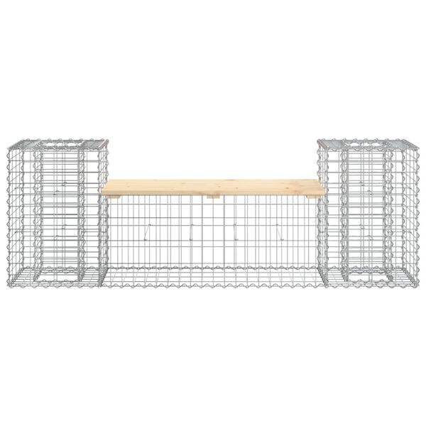 vidaXL Garden Bench Gabion Design 183x41x60.5 cm Solid Wood Pine