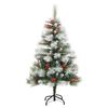 vidaXL Artificial Hinged Christmas Tree 150 LEDs & Ball Set 150 cm