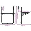 vidaXL Hanging Balcony Table Black 60x64x83.5 cm Plastic Rattan Look