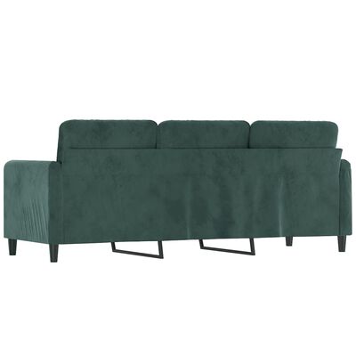 vidaXL 3-Seater Sofa Dark Green 180 cm Velvet