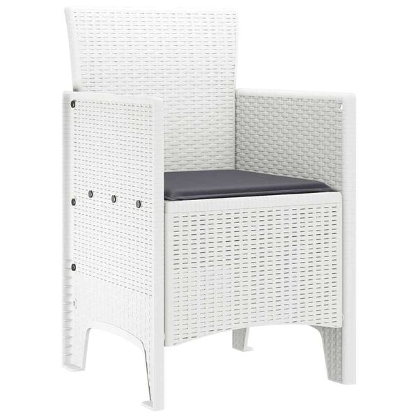 vidaXL Garden Chair 2 pcs White 53 x 49 x 85 cm PP